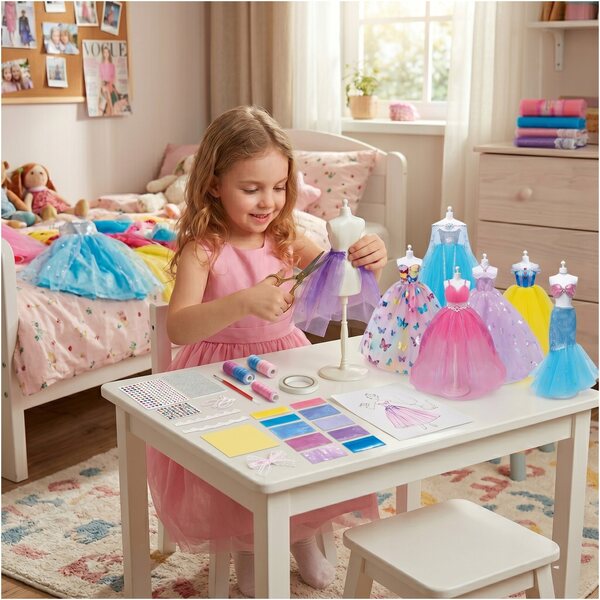 Kreatives Modestudio-Set für Kinder zum Erstellen und Personalisieren von Puppenkleidung