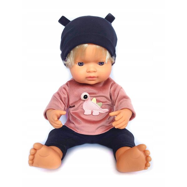 Completo per bambole Miniland 32-38 cm: maglietta, leggings e cappello a scelta