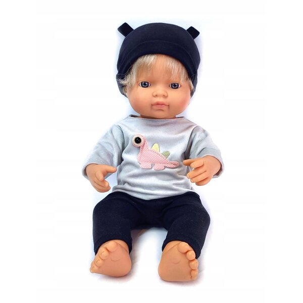 Completo per bambole Miniland 32-38 cm: maglietta, leggings e cappello a scelta