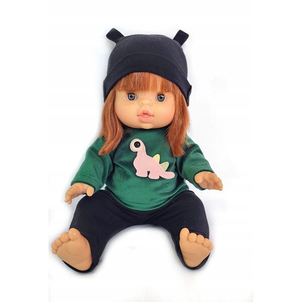 Completo per bambole Miniland 32-38 cm: maglietta, leggings e cappello a scelta