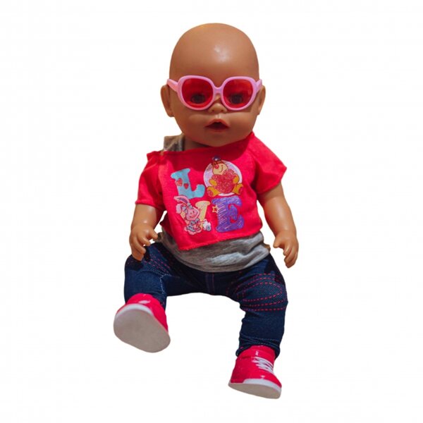 WOOPIE-Outfit für LOVE-Puppen mit Brille und Schuhen für 43–46 cm