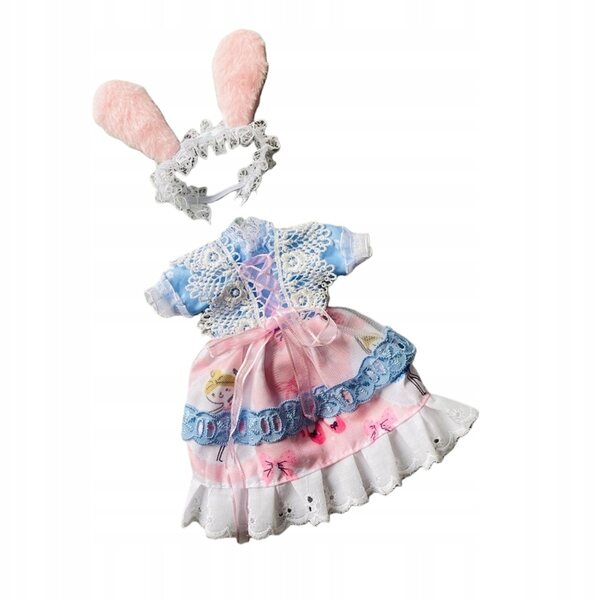 1/6 BJD Puppenkleidungsset mit mehrlagigem Kleid und weichem Stirnband