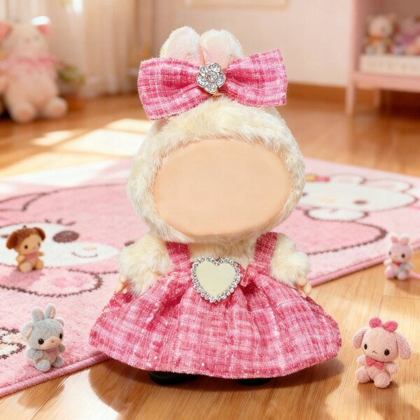 Kleidungsset für 17-cm-Puppen, Hase, eleganter Tweed und raffinierte Details