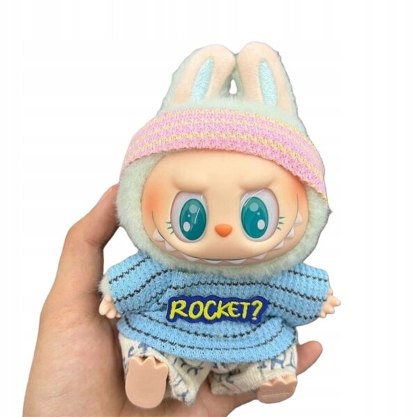 Kleidungsset für die 17 cm große Labubu-Puppe mit Hut, Hemd und blauer Hose
