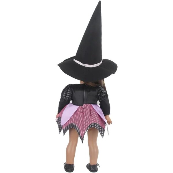 Kleidung für amerikanische Puppen 18 Zoll – Halloween-Hexenkostüm 2-teilig