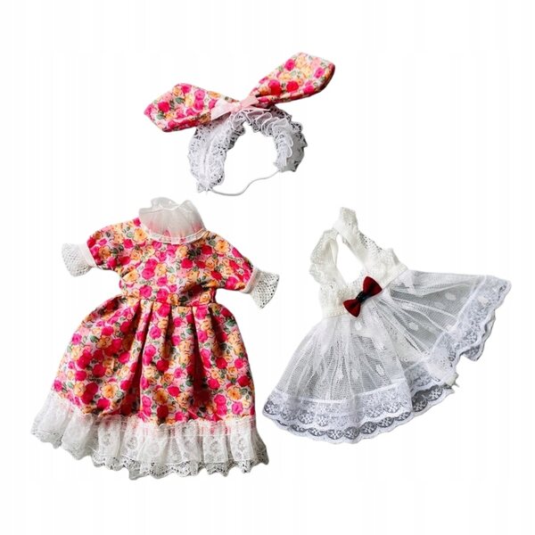 Kleidungsset für 30 cm große BJD-Puppe – Kleid mit Rüschen und Haarband