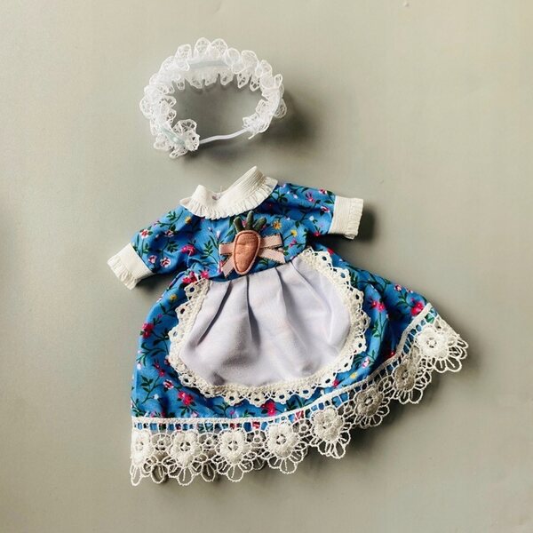 1/6 BJD Puppenkleid mit Karottenmuster und Spitzenschürze, ohne Puppe
