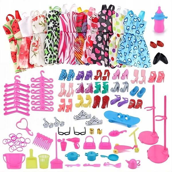Mega Set XXL Abbigliamento e Accessori per Bambole con Vestiti e Scarpe