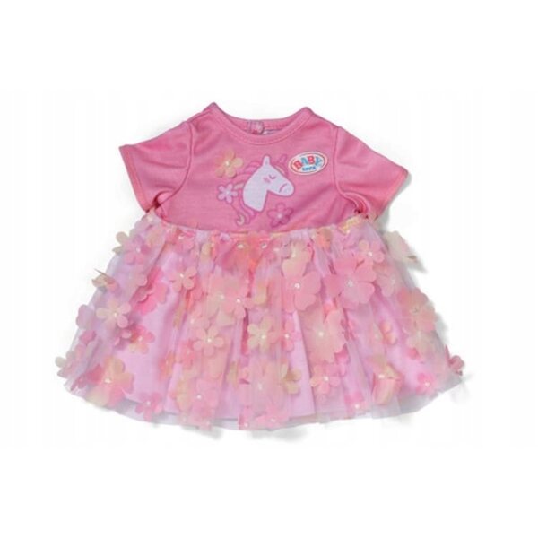Rosa Blumenkleid für BABY born 43 cm Puppe, leichtes und einfach zu tragendes Kleid