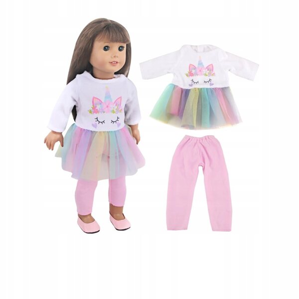 Set 4 pezzi vestiti per bambole 35-45 cm vestitini colorati Adar