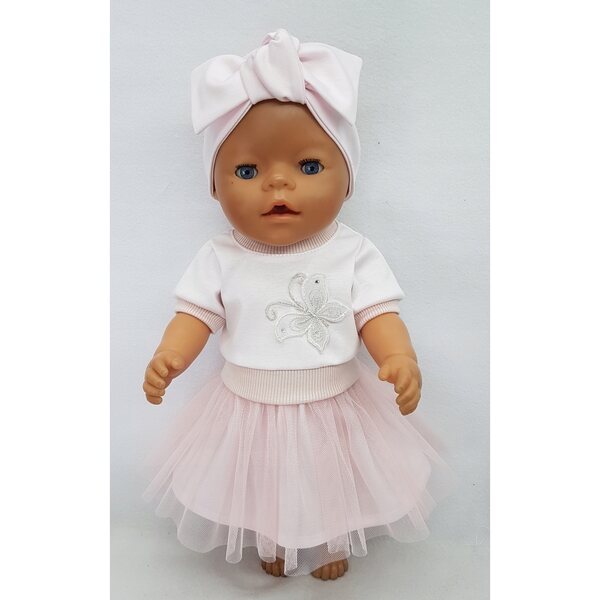 Completo con Gonna in Tulle per Bambole 42-45 cm Made in Poland