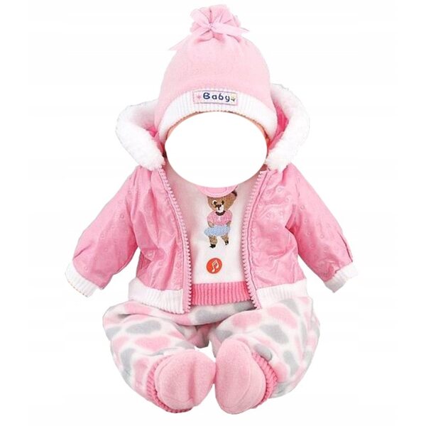 Rosa Kleidung für 45 cm große Bobas-Puppe mit Adar-Stoffjacke