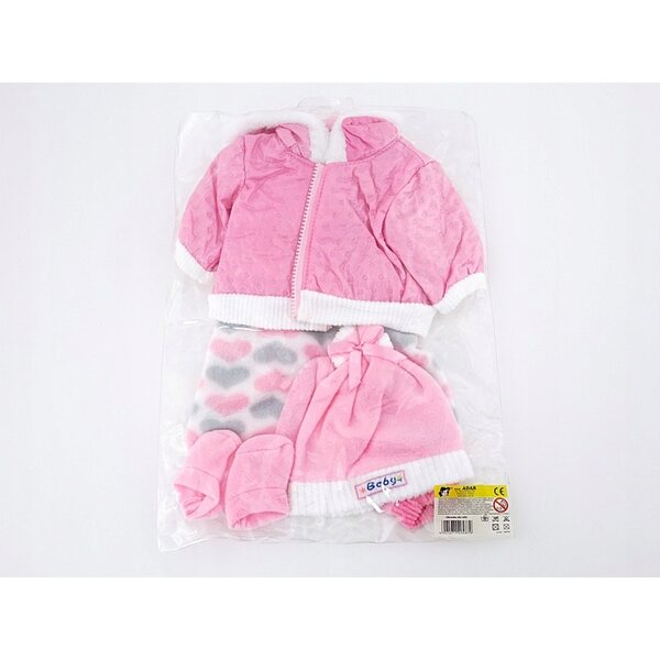 Rosa Kleidung für 45 cm große Bobas-Puppe mit Adar-Stoffjacke