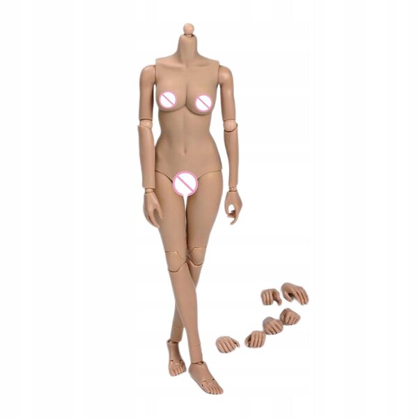 Figur 1/6 Weiblicher Aktkörper mit dünnen Armen und elastischem Hals, 27 cm