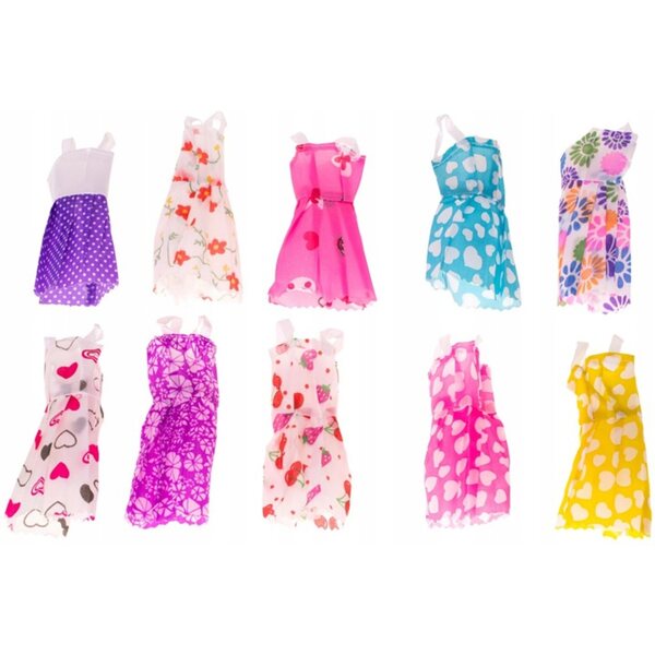 Set 125 pezzi vestiti e accessori colorati per bambole in tessuto con carrozzina