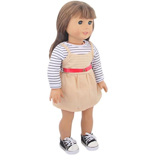 18 Zoll amerikanische Puppenkleidung – Lässiges gestreiftes Outfit für 43–46 cm große Puppen
