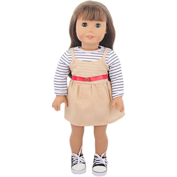 18 Zoll amerikanische Puppenkleidung – Lässiges gestreiftes Outfit für 43–46 cm große Puppen