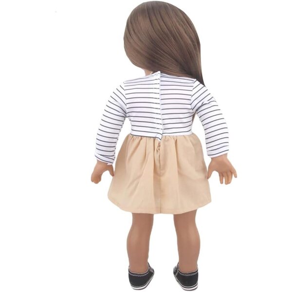 18 Zoll amerikanische Puppenkleidung – Lässiges gestreiftes Outfit für 43–46 cm große Puppen