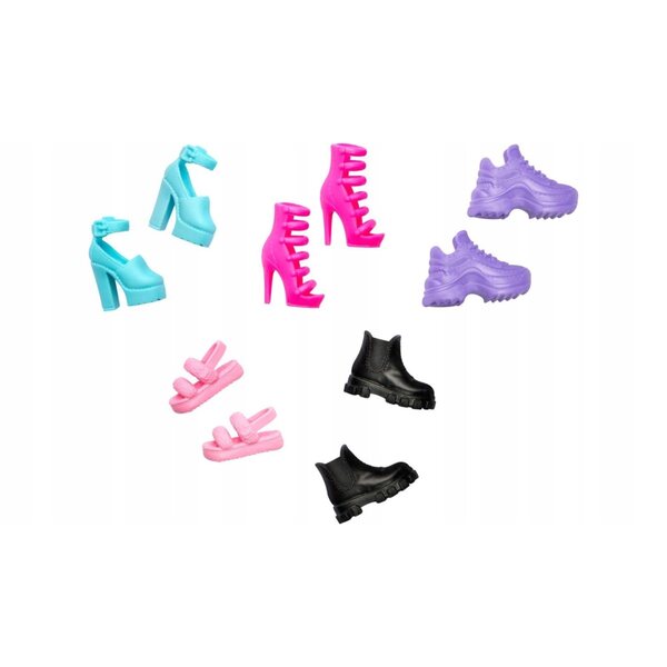 Barbie Mattel – Set mit 5 Paar trendigen Schuhen für Puppen, Modeaccessoires