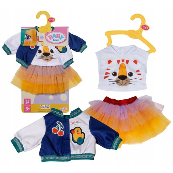 BABY born-Outfit mit Tutu-Rock und Sweatshirt für 43-cm-Puppe