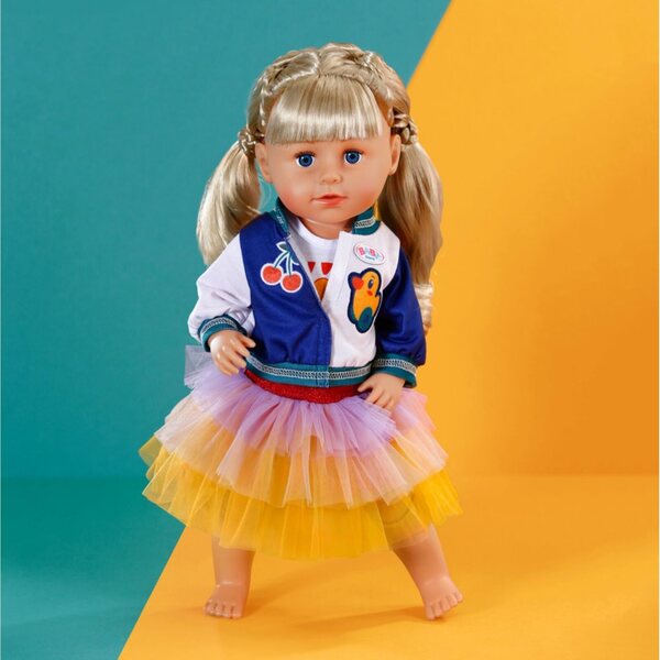 BABY born-Outfit mit Tutu-Rock und Sweatshirt für 43-cm-Puppe