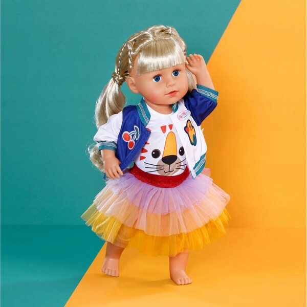 BABY born-Outfit mit Tutu-Rock und Sweatshirt für 43-cm-Puppe
