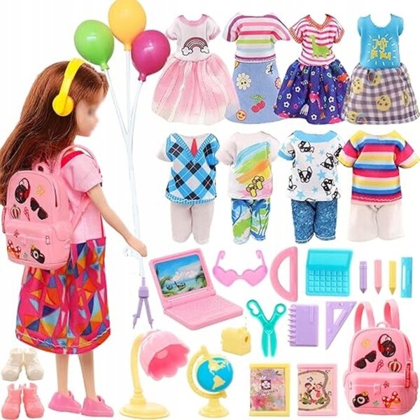 Set 30 capi di abbigliamento e accessori per bambole compatibili Chelsea