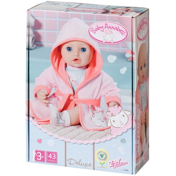 Deluxe Baby Annabell Badeanzug für 43 cm große Puppen mit Bademantel und Body