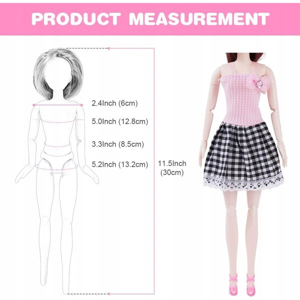 Set 43 Abiti e Accessori per Bambole 30 cm con 5 Vestiti da Festa e Scarpe