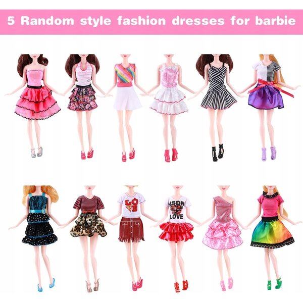 Set 43 Abiti e Accessori per Bambole 30 cm con 5 Vestiti da Festa e Scarpe