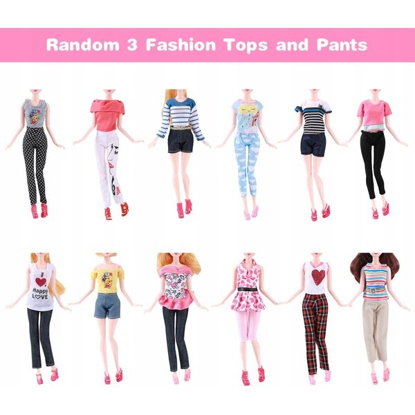 Set 43 Abiti e Accessori per Bambole 30 cm con 5 Vestiti da Festa e Scarpe