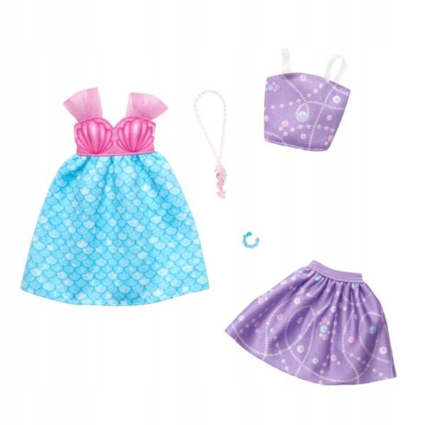 Barbie-Kleiderset 2 elegante Kleider mit Original-Mattel-Zubehör für Kinder ab 3 Jahren