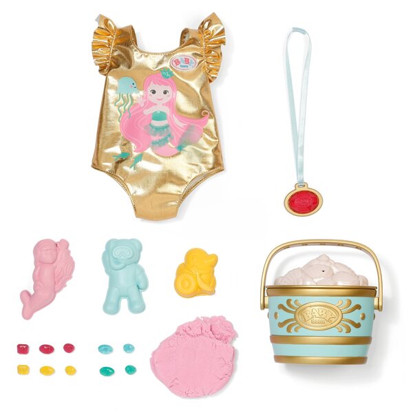 BABY born Strandset 43 cm mit kinästhetischem Sand und Sommeraccessoires