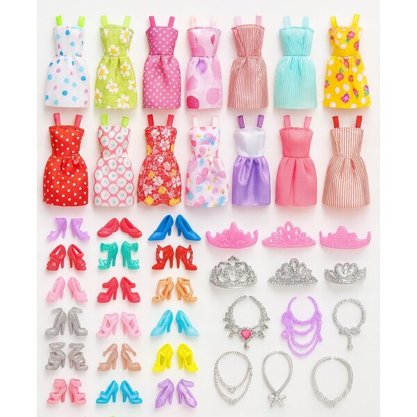43-teiliges Set mit Kleidung und Accessoires für Puppen, modische Kleidung für Mädchen ab 3 Jahren