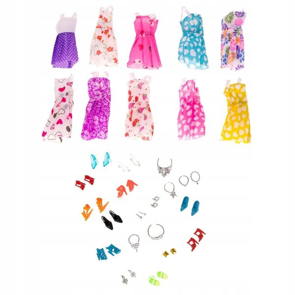43-teiliges Set mit Kleidung und Accessoires für Puppen, modische Kleidung für Mädchen ab 3 Jahren