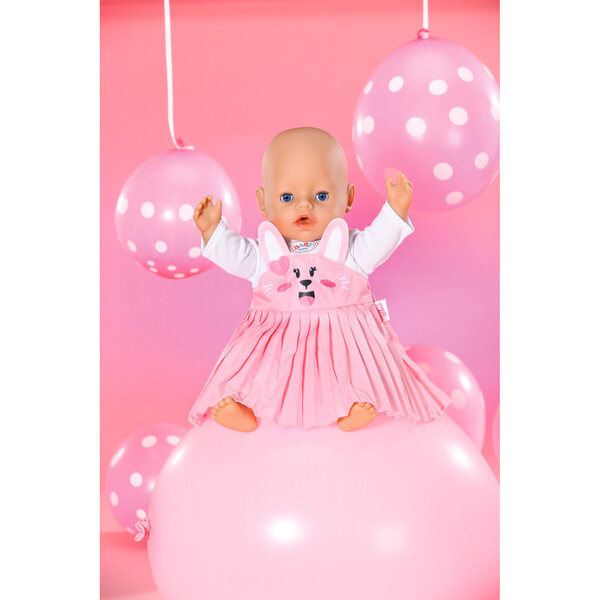Hasen-Outfit für eine 43 cm große BABY born Puppe mit T-Shirt und Kleiderbügel