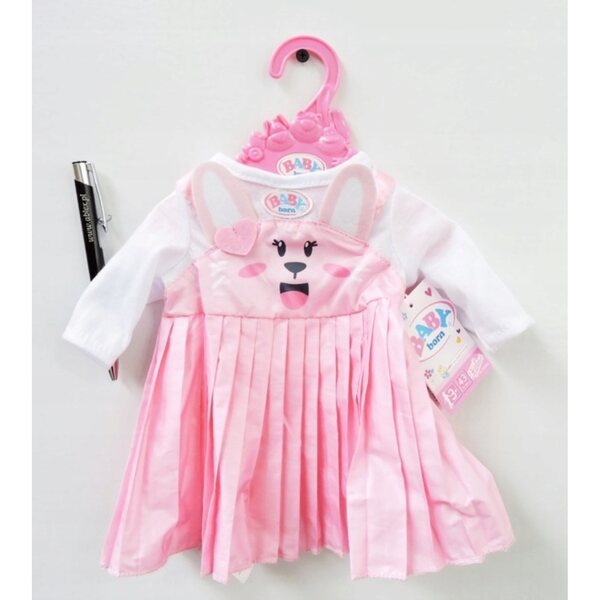 Hasen-Outfit für eine 43 cm große BABY born Puppe mit T-Shirt und Kleiderbügel