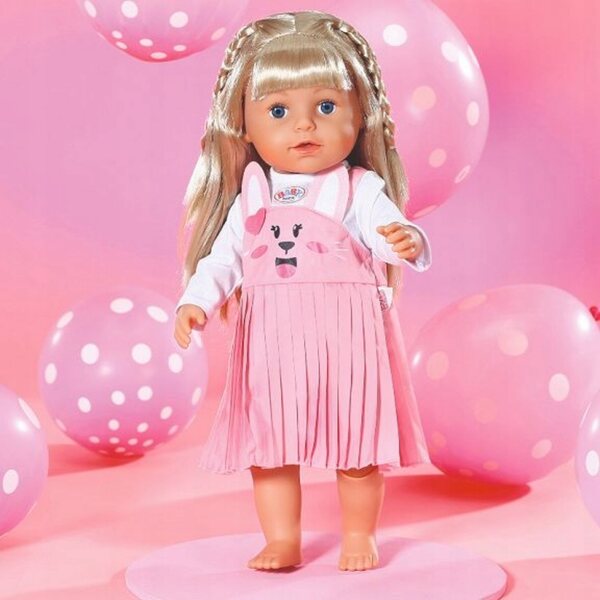Hasen-Outfit für eine 43 cm große BABY born Puppe mit T-Shirt und Kleiderbügel