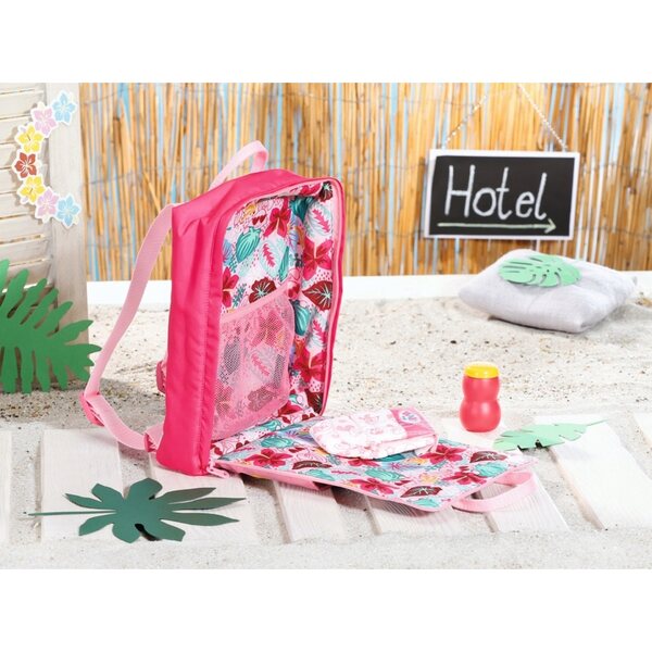 Baby Born Rucksack mit Wickelunterlage für Puppen und Zubehör – Komplettset