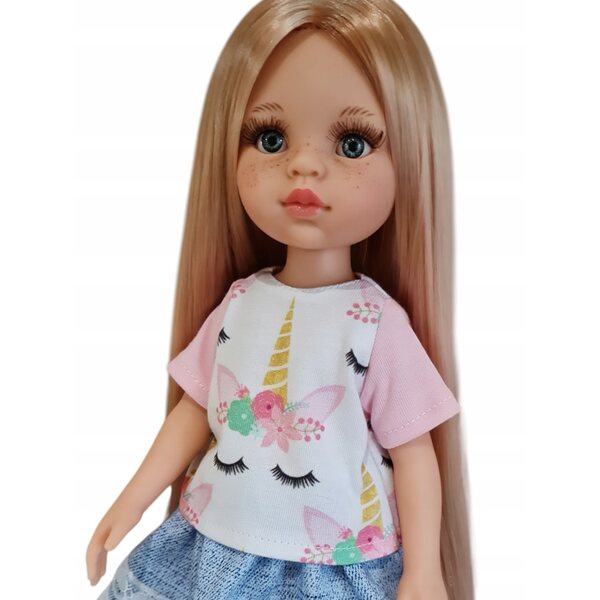 Camicetta per bambola Paola Reina 32 cm - Vestiti Amiga con unicorni