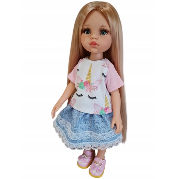 Camicetta per bambola Paola Reina 32 cm - Vestiti Amiga con unicorni