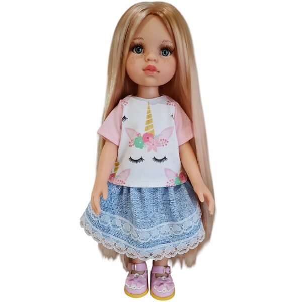 Camicetta per bambola Paola Reina 32 cm - Vestiti Amiga con unicorni