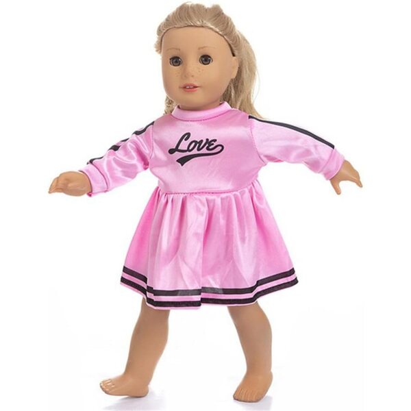 Sportliches rosa Outfit für 18-Zoll-amerikanische Puppen – Puppenkleidungsset 43–46 cm