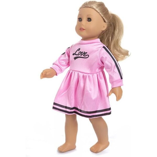 Sportliches rosa Outfit für 18-Zoll-amerikanische Puppen – Puppenkleidungsset 43–46 cm