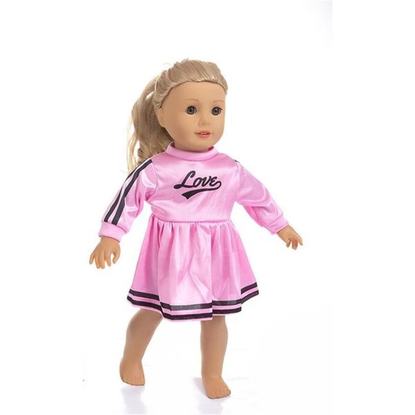 Sportliches rosa Outfit für 18-Zoll-amerikanische Puppen – Puppenkleidungsset 43–46 cm