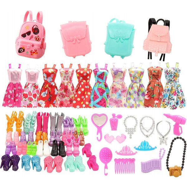 Set 36 vestiti e accessori colorati per bambole da 30 cm, kit creativo bimba