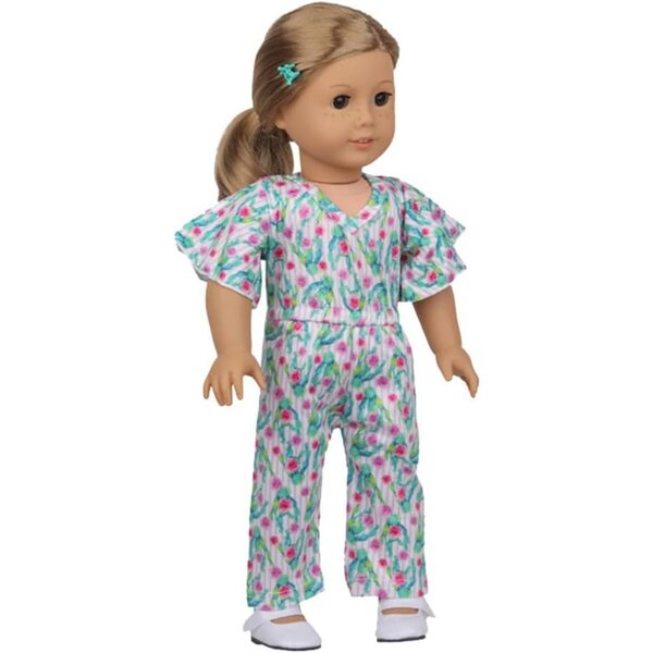 Blumenkleid für 18" amerikanische Puppen - Dehnbares und strapazierfähiges Kleid für 43-46 cm große Puppen