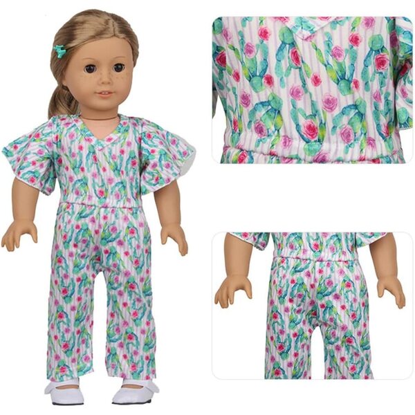 Blumenkleid für 18" amerikanische Puppen - Dehnbares und strapazierfähiges Kleid für 43-46 cm große Puppen