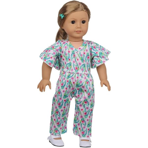 Blumenkleid für 18" amerikanische Puppen - Dehnbares und strapazierfähiges Kleid für 43-46 cm große Puppen