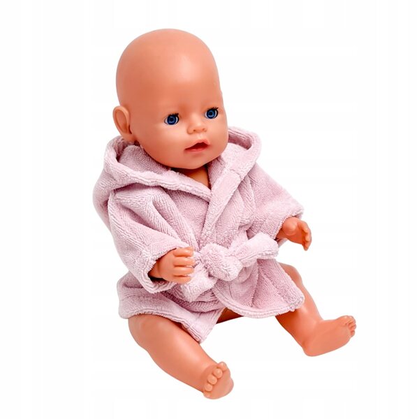 Rosa Frottee-Bademantel für Baby Born-Puppe 42–43 cm, weich und bequem